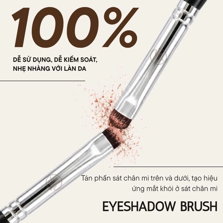 Cọ Tán Màu Mắt Nhỏ - Cọ Nhấn - Viền Đuôi Mắt Dễ Xài Lông Bám Phấn BH Cosmetics Eyeshadow Brush BH861